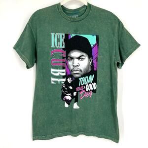 Ice Cube Today Was A Good Day T-Shirt Green Acid Wash Medium